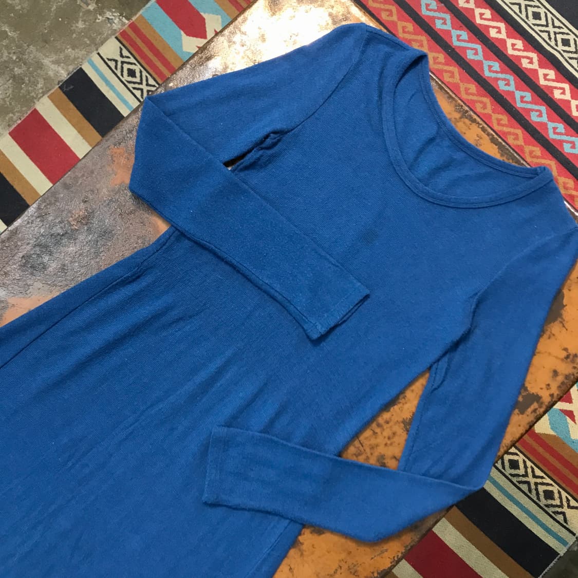 Italy 베네통 인디 블루 울 맥시 롱 원피스 여성 44 55 사이즈 상품이미지2