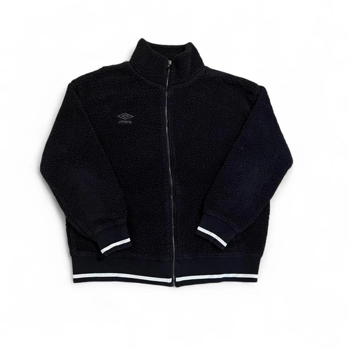 엄브로 풀 집업 블랙 앤 화이트 셰르파 스웨터 상품이미지1