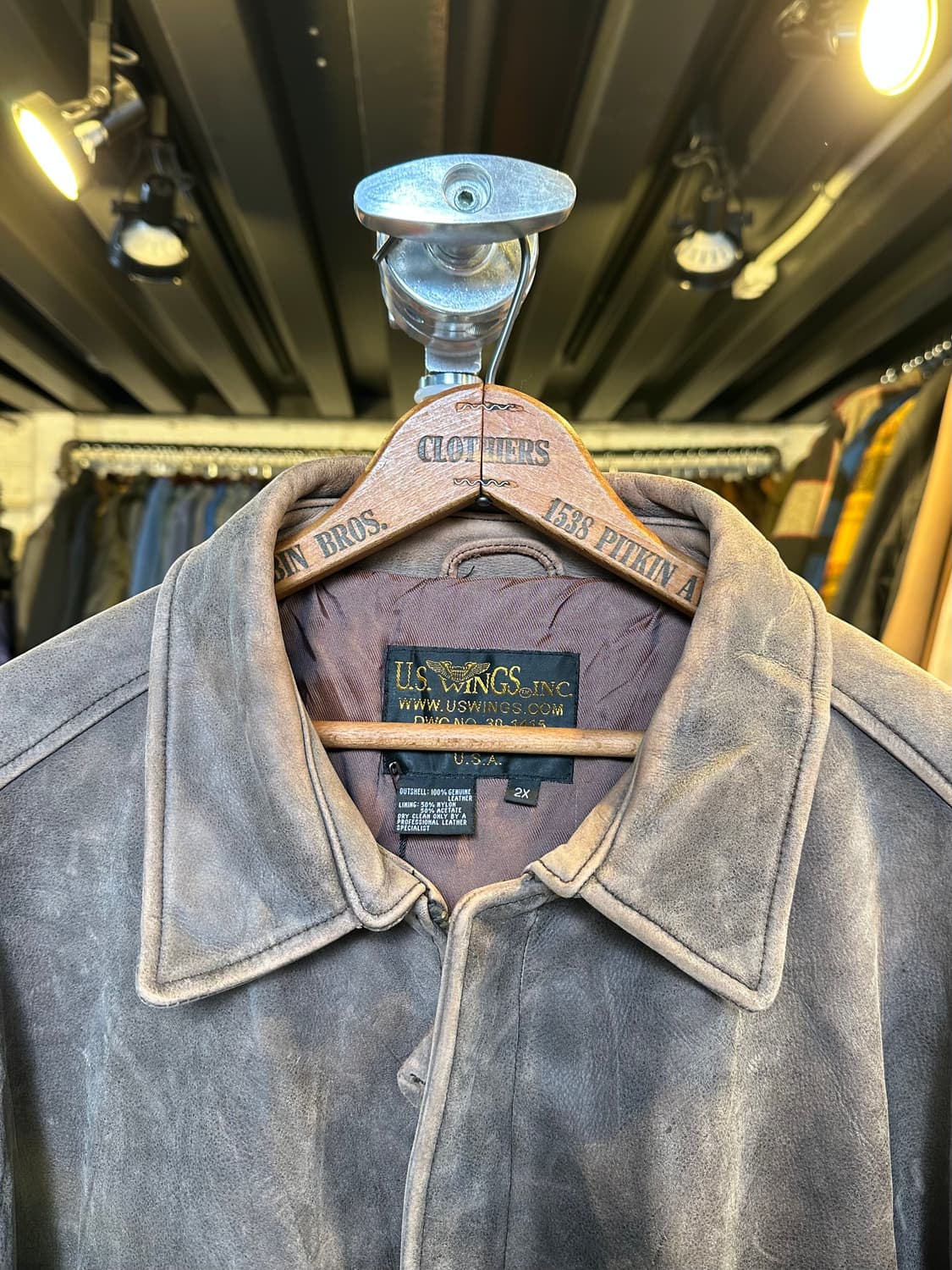 Us Wings 헤비 리얼 레더 A-2 플라이트 자켓 상품이미지3