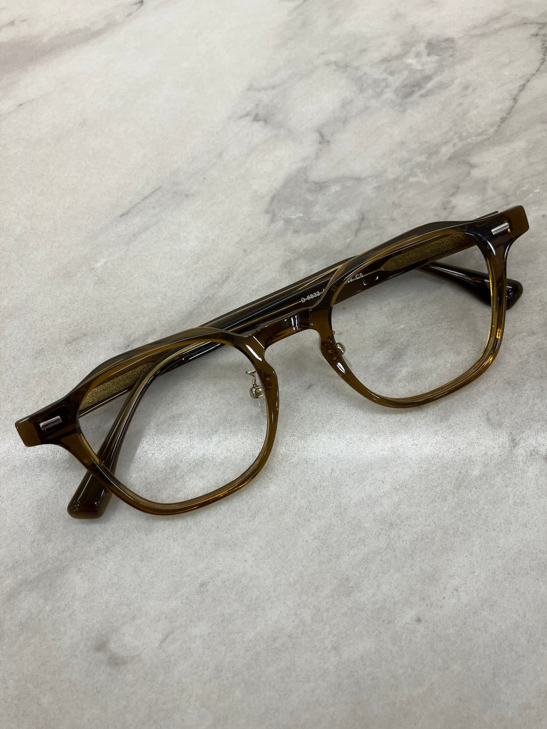 B80 KS 투명 진브라운 웰링턴 뿔테 안경6832 상품이미지1