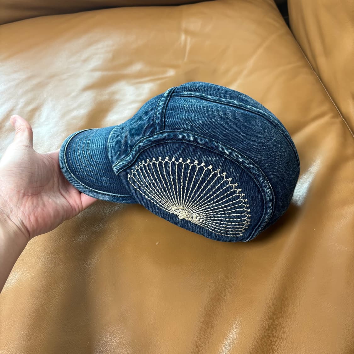 캐피탈 후로시키 사시코 자수 데님 캠프캡 모자 상품이미지4