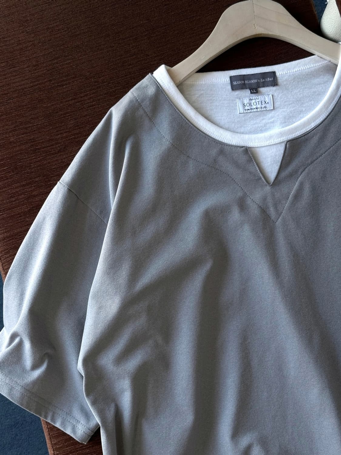 Fake layered neck H/S top 상품이미지5