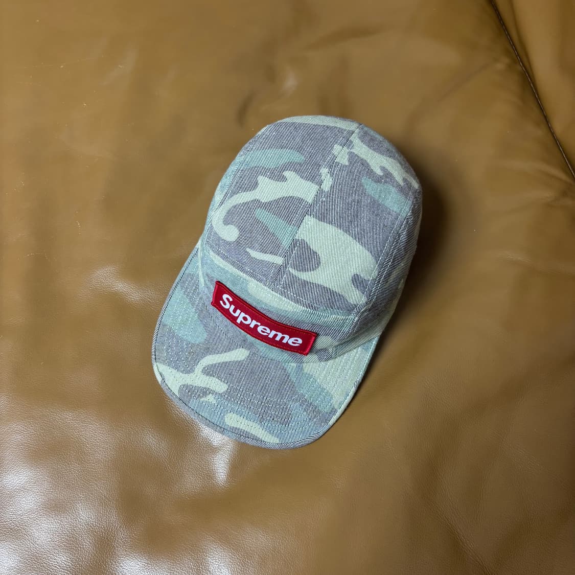 슈프림 캠프캡 모자 박스로고 워시드 카모 상품이미지5