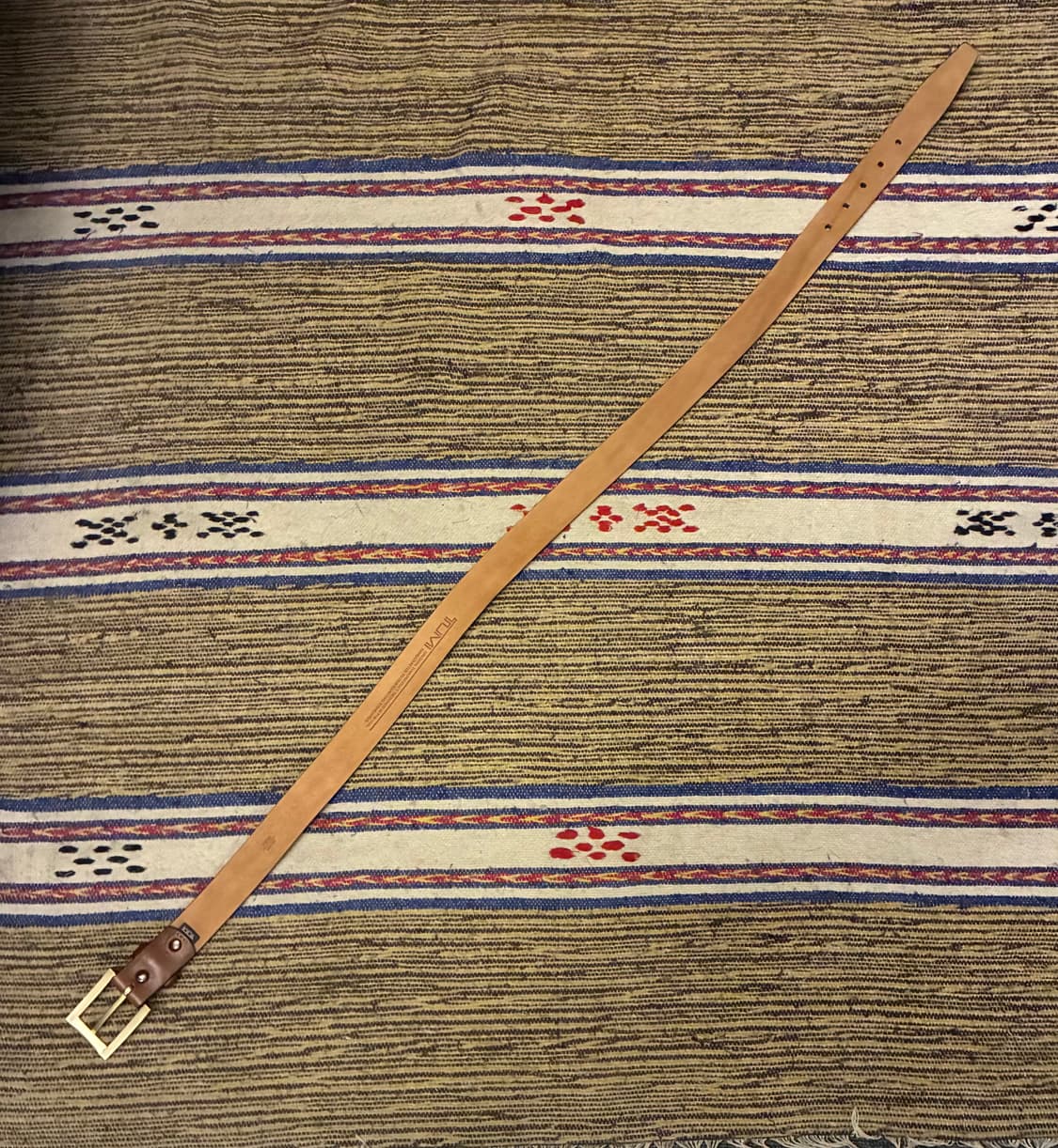 (32~36)Tumi 투미 골드 버클 클래식 레더 가죽벨트 브라운 상품이미지7