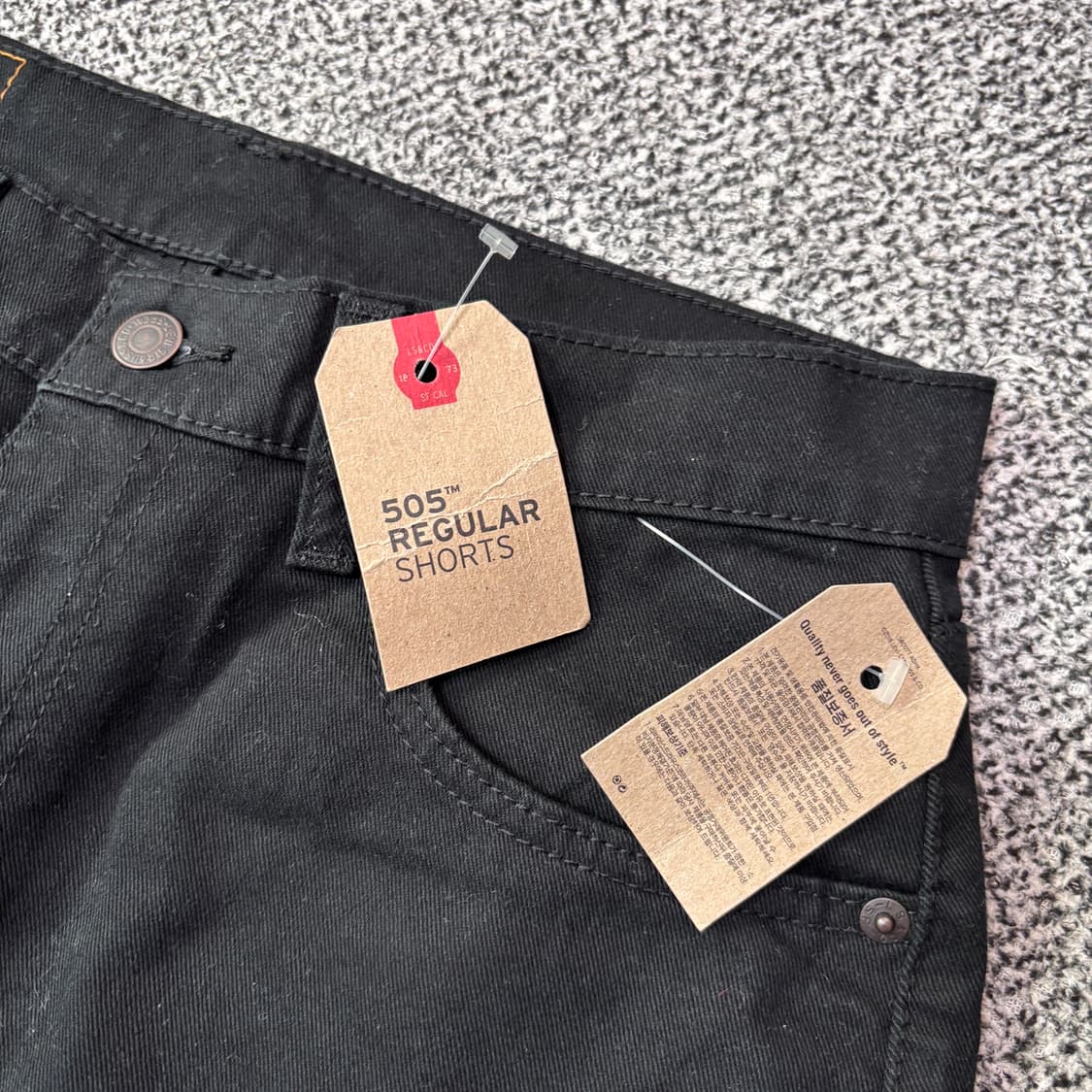 Levis 리바이스 505 화이트탭 데님 쇼츠 블랙 (30) 상품이미지4
