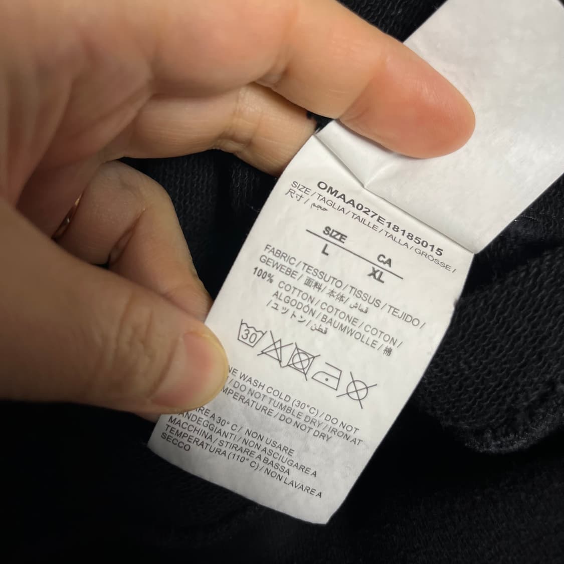 오프화이트 OFF-WHITE 후드 블랙 L 상품이미지4