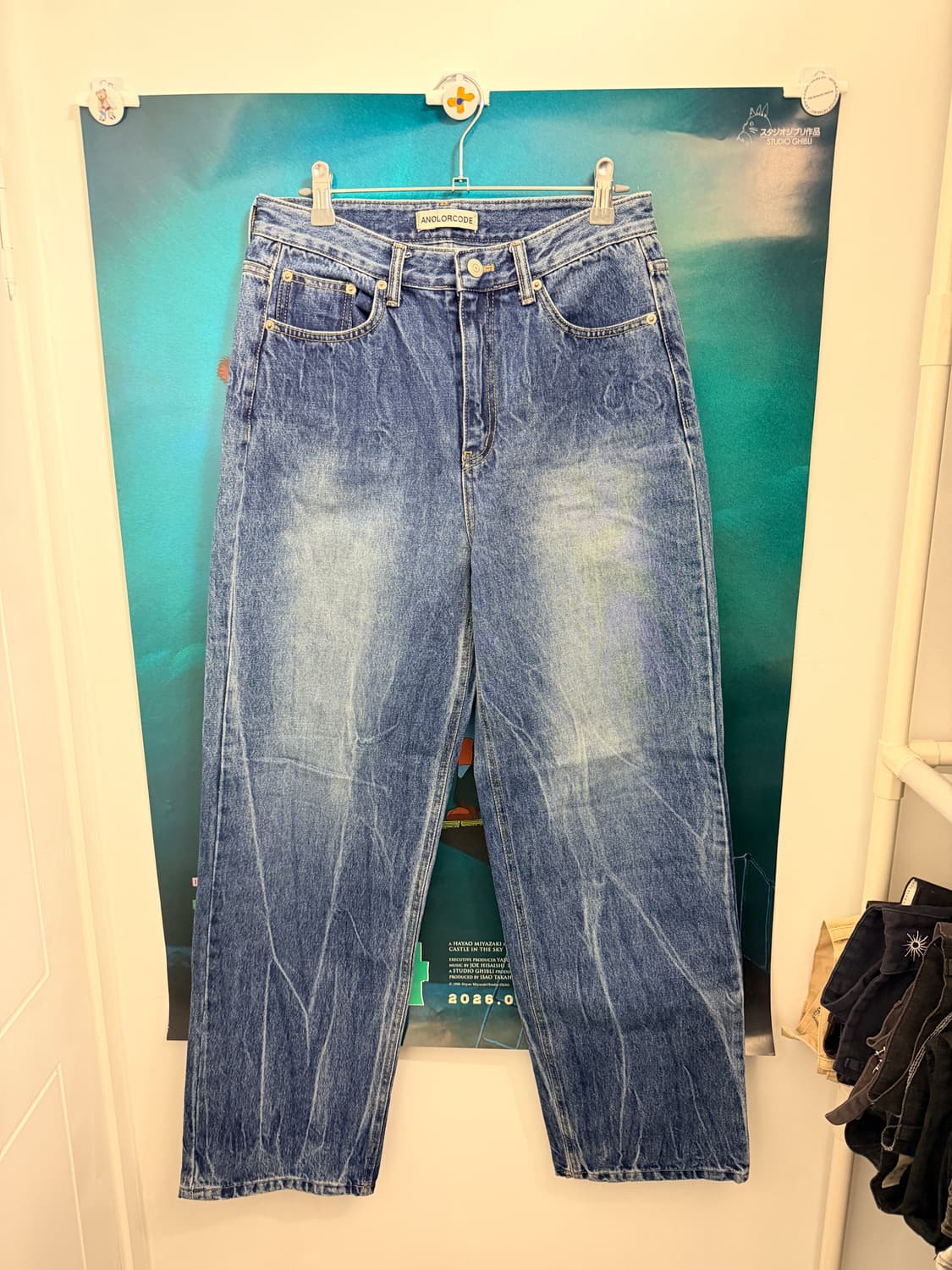 어널러코드 / 링클 와이드 데님팬츠 (중청) 상품이미지2