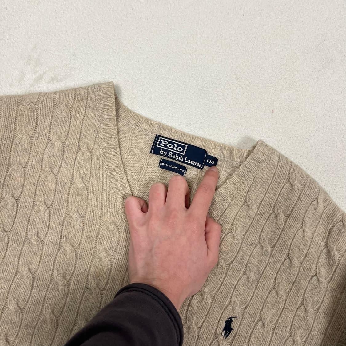 Polo Oatmeal Cable Knit 상품이미지6