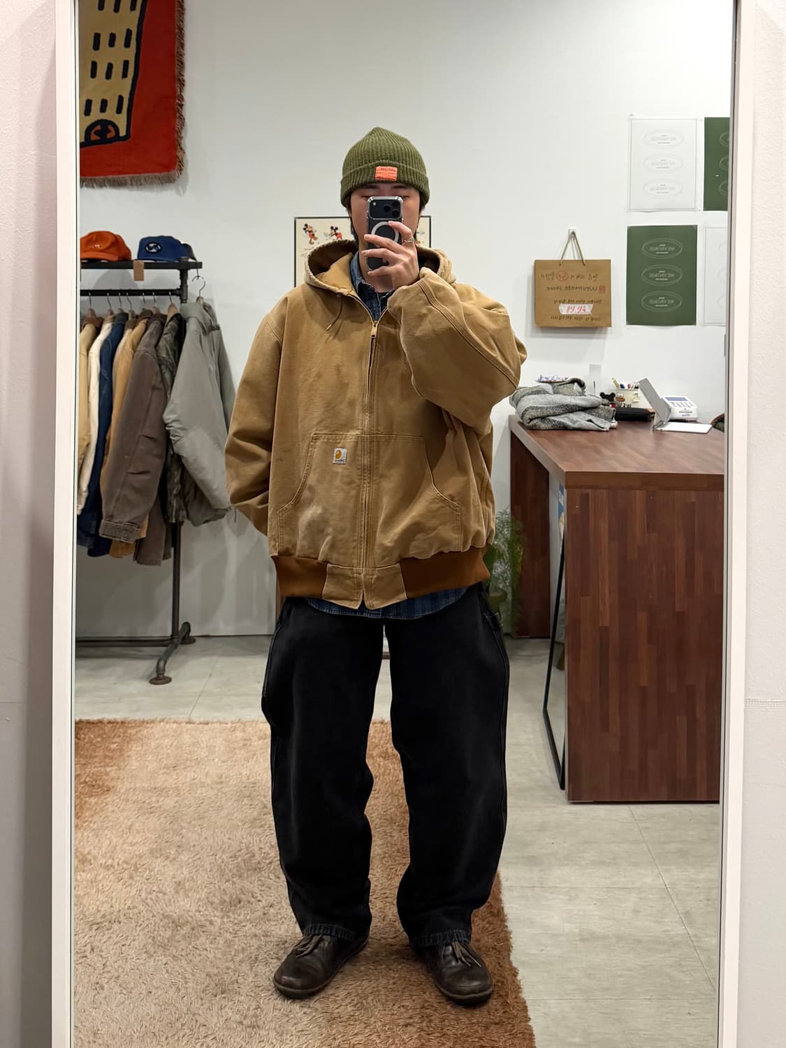 00s Carhartt 칼하트 덕 액티브 써멀 후드 워크 자켓 상품이미지2