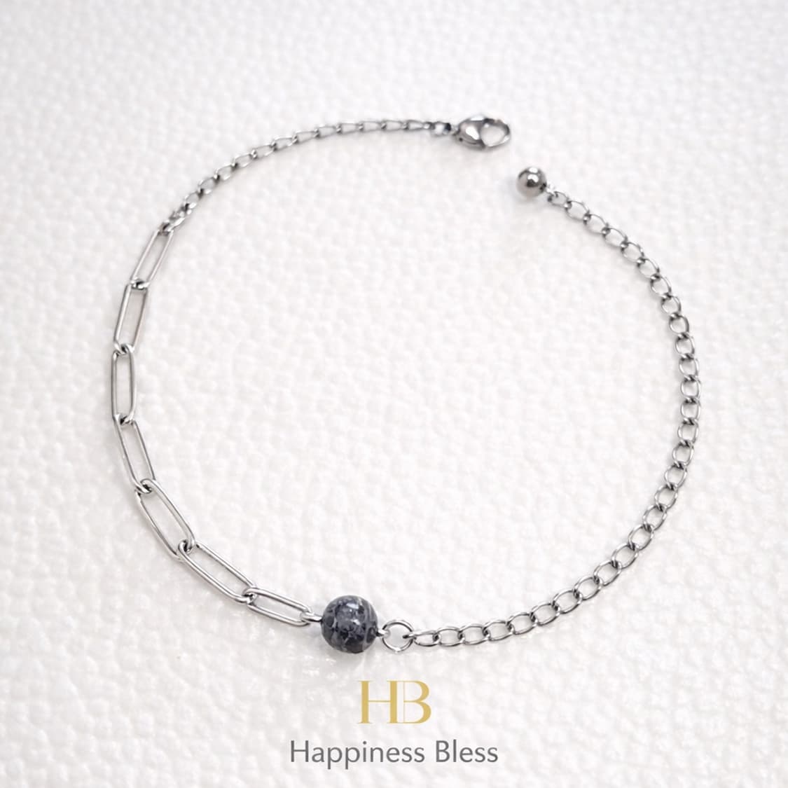 ​[내추럴 앤 시크] 써지컬 클립 체인 맵 재스퍼 팔찌 상품이미지2