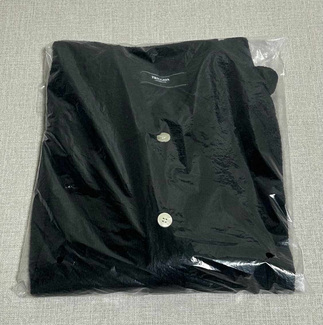 트릴리온 위시서블 부클 반팔 니트 블랙 L (새상품) 상품이미지1