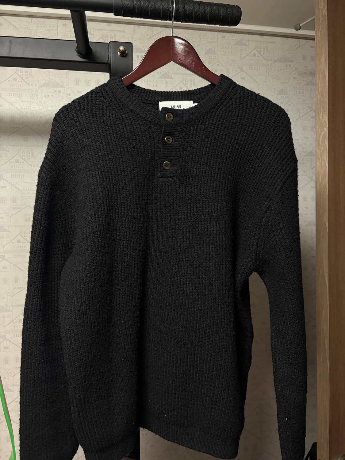 [L] 르아르 리브드 오버핏 헨리넥 니트 상품이미지2