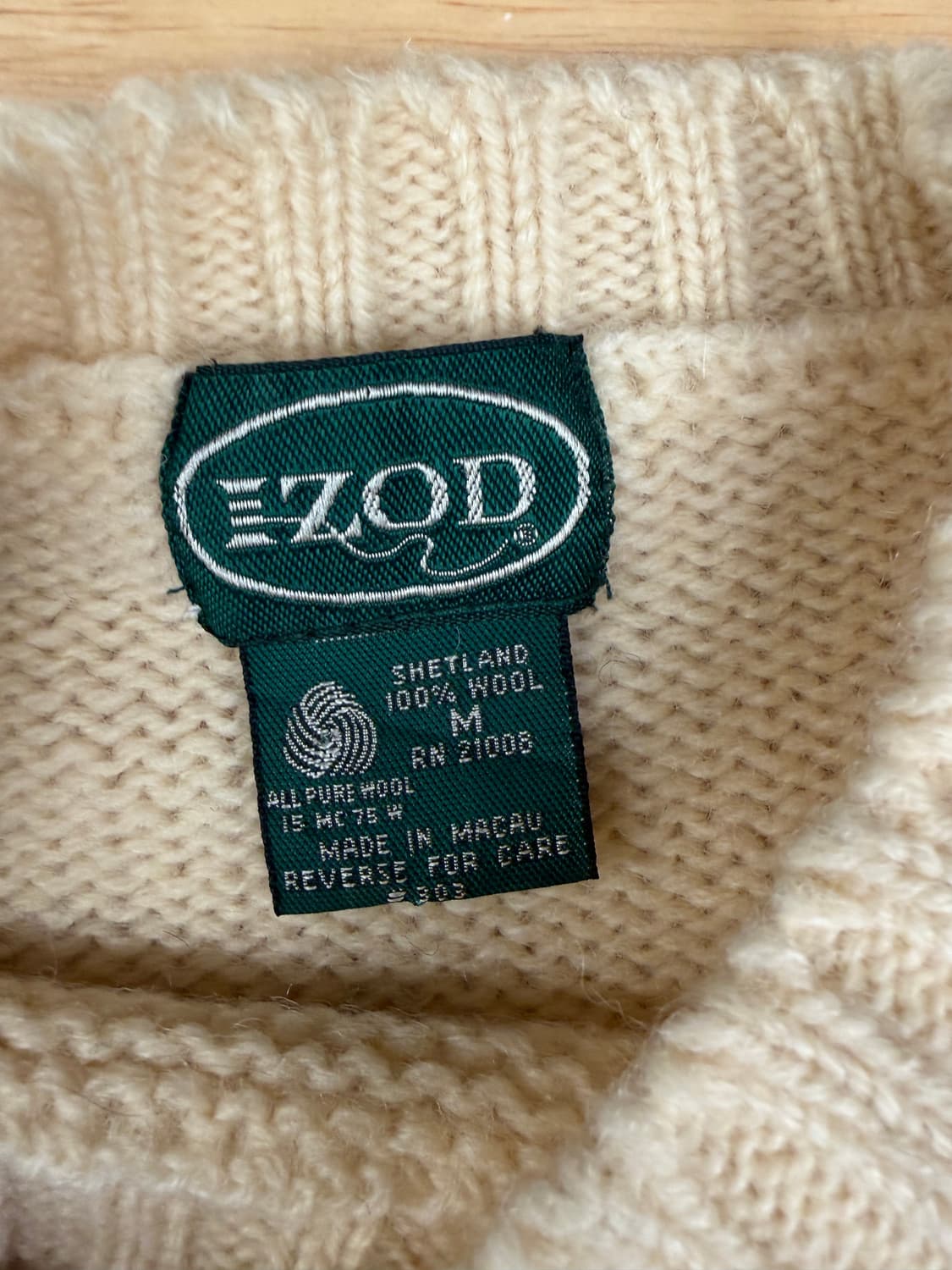 [M] IZOD 아이보리 노르딕 울100 니트 상품이미지4