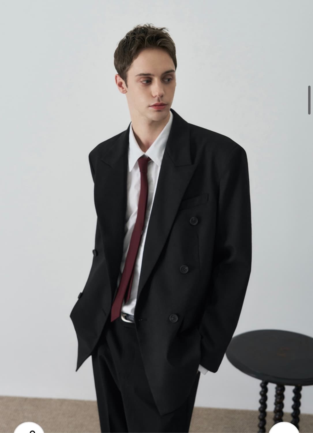 (XL) 드로우핏 도브 울 테일러드 더블 블레이저 [BLACK] 판매 상품이미지5