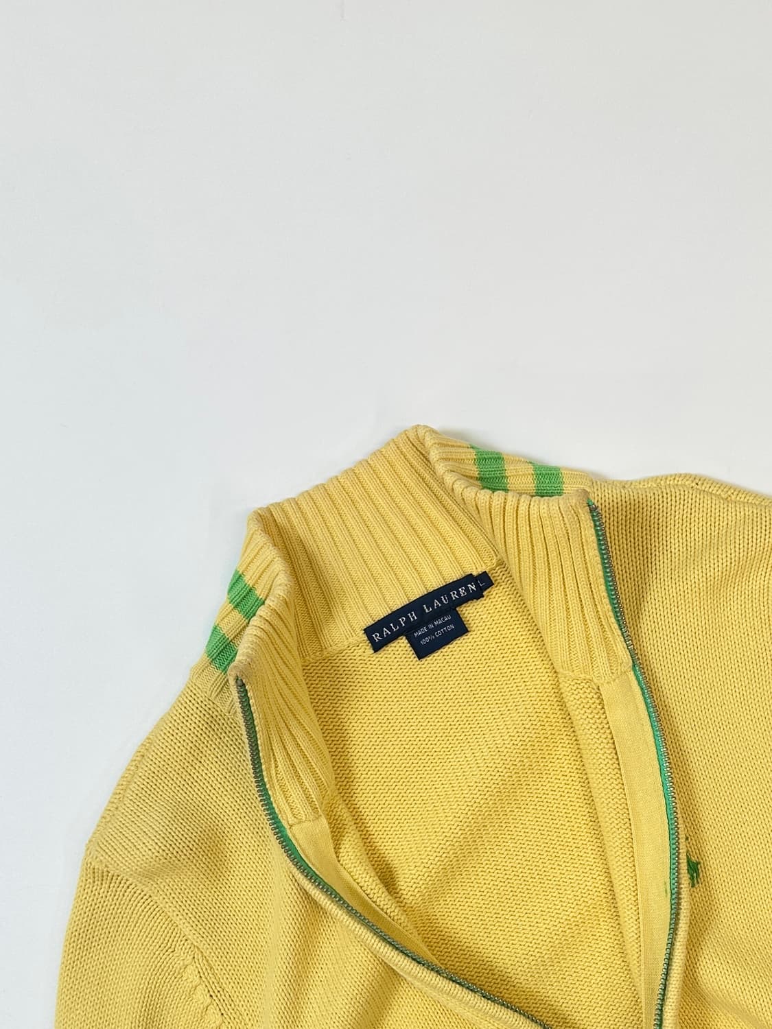 폴로 2way 니트 레몬 풀집업 L 상품이미지3