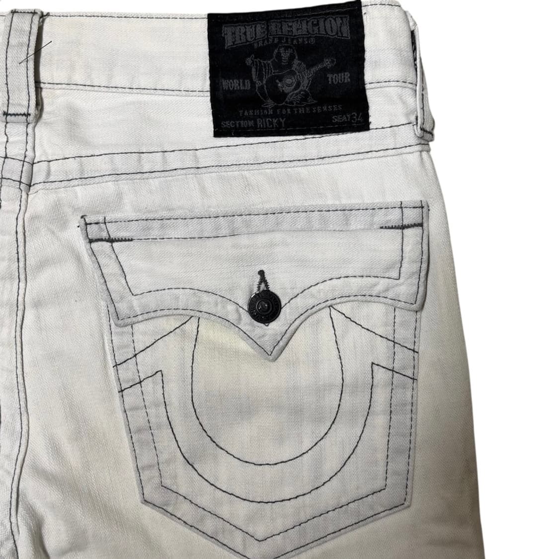 트루릴리전 플레어 화이트 부츠컷 데님팬츠 상품이미지5