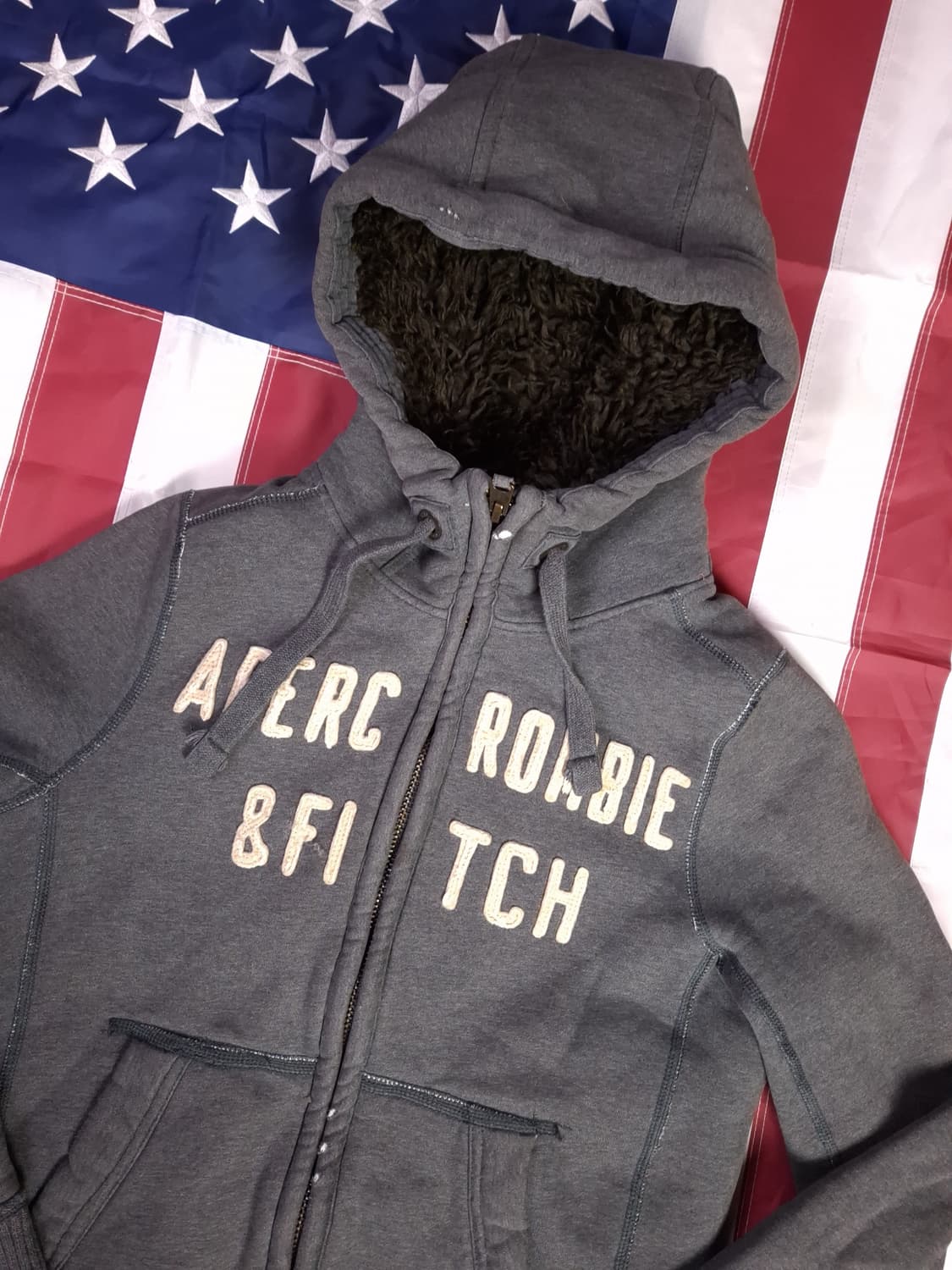 오리지날 아베크롬비 양털 울프죠 후드 집업 상품이미지1