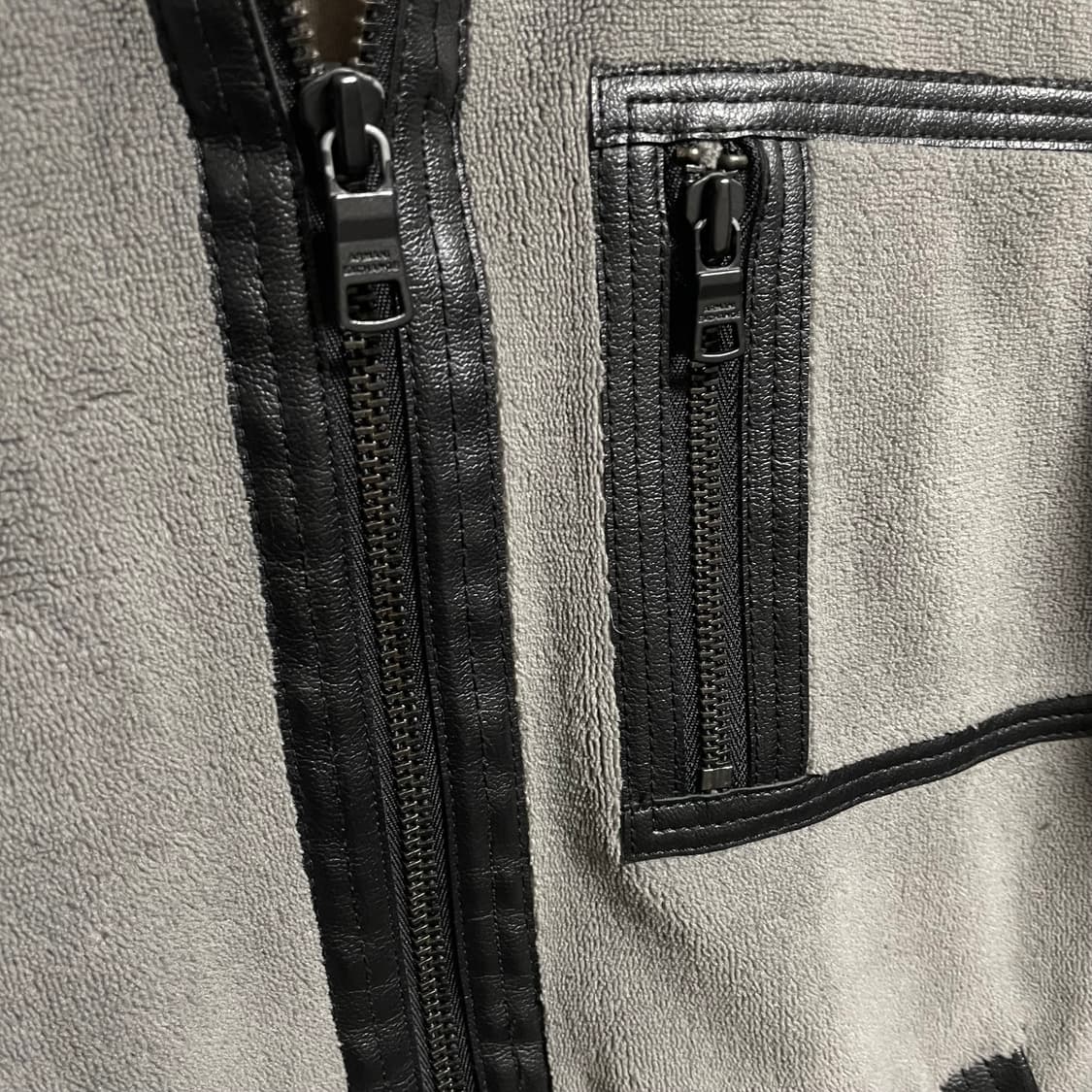 [S] 알마니 익스체인지 빈티지 레더포인트 후리스 후드 집업 상품이미지3