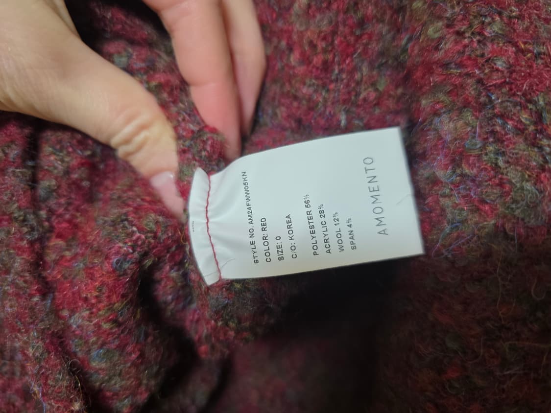 아모멘토 믹스 부클 크롭 니트 상품이미지7