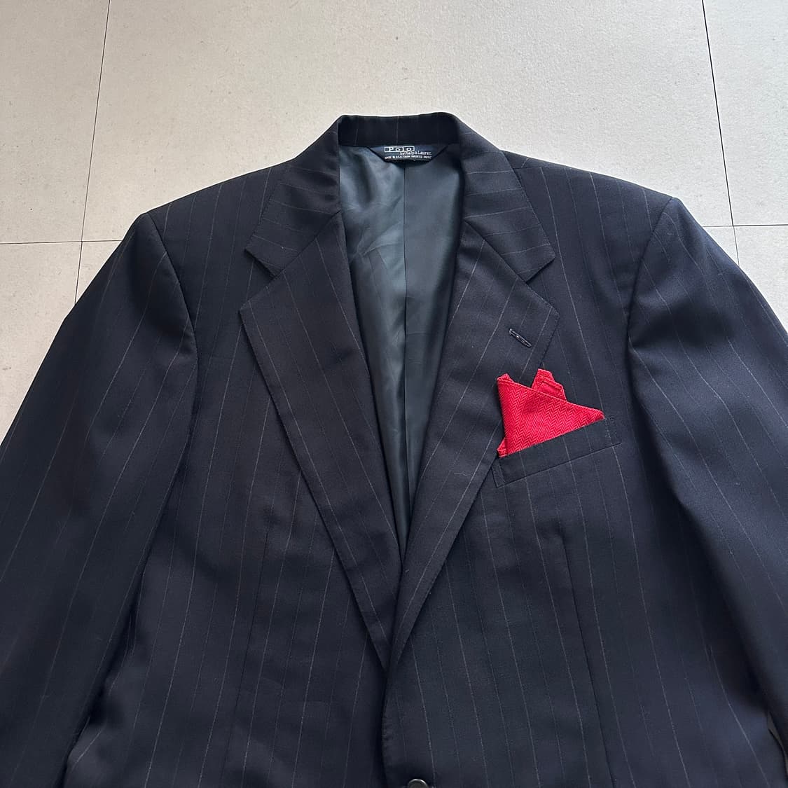 90s 폴로 랄프로렌  MADE IN USA 핀스트라이프 블레이져 자켓 상품이미지2