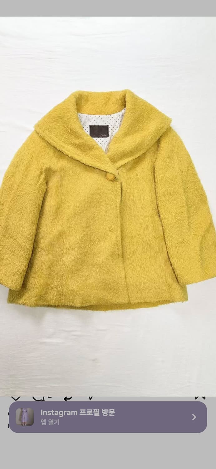 노란색 머스타드 숏코트 모리걸 러블리 일본빈티지 상품이미지1