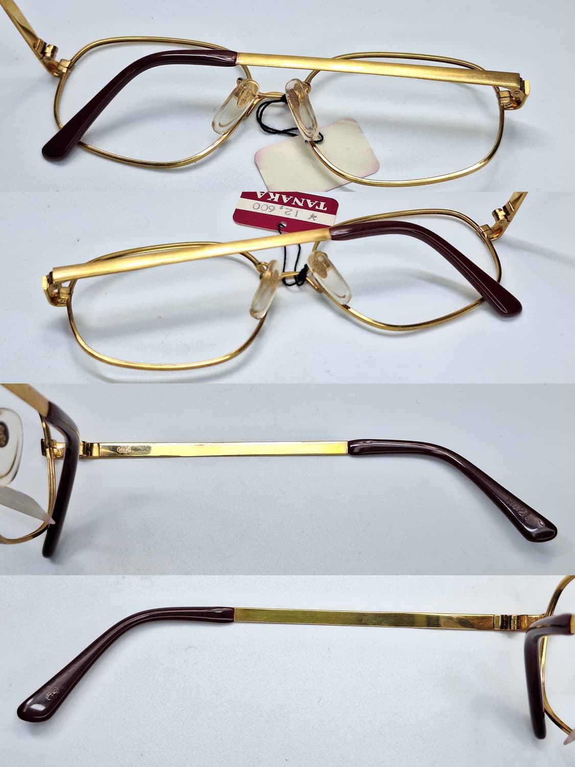 80s 일본제 빈티지 데드스톡 미사용/골드 웰링턴 안경테 HPM 고성능  상품이미지4