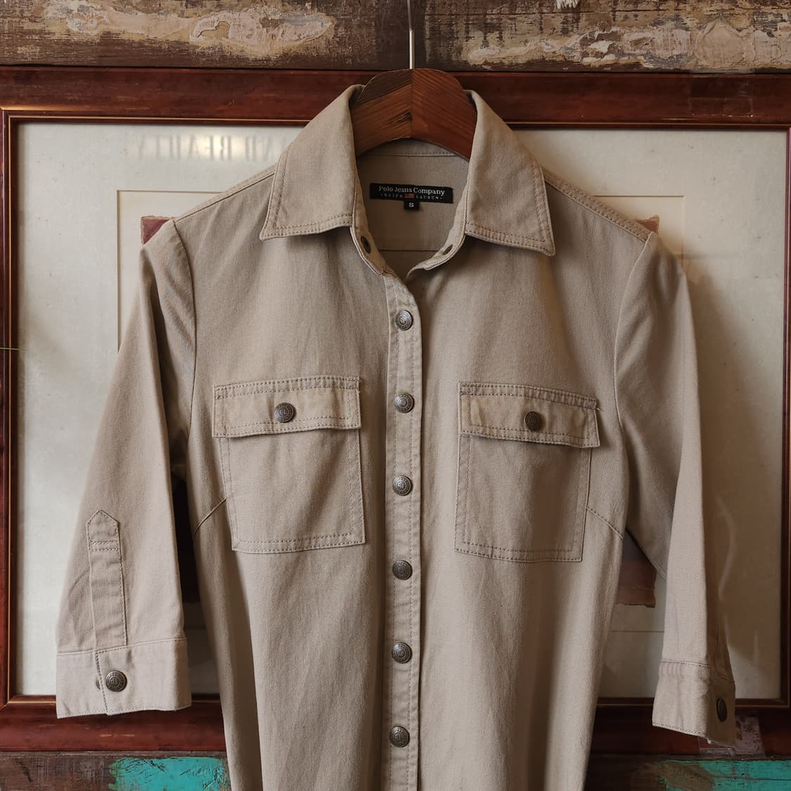 00년대 폴로 진스 컴퍼니 사파리 벨트 코튼 원피스 S 상품이미지3