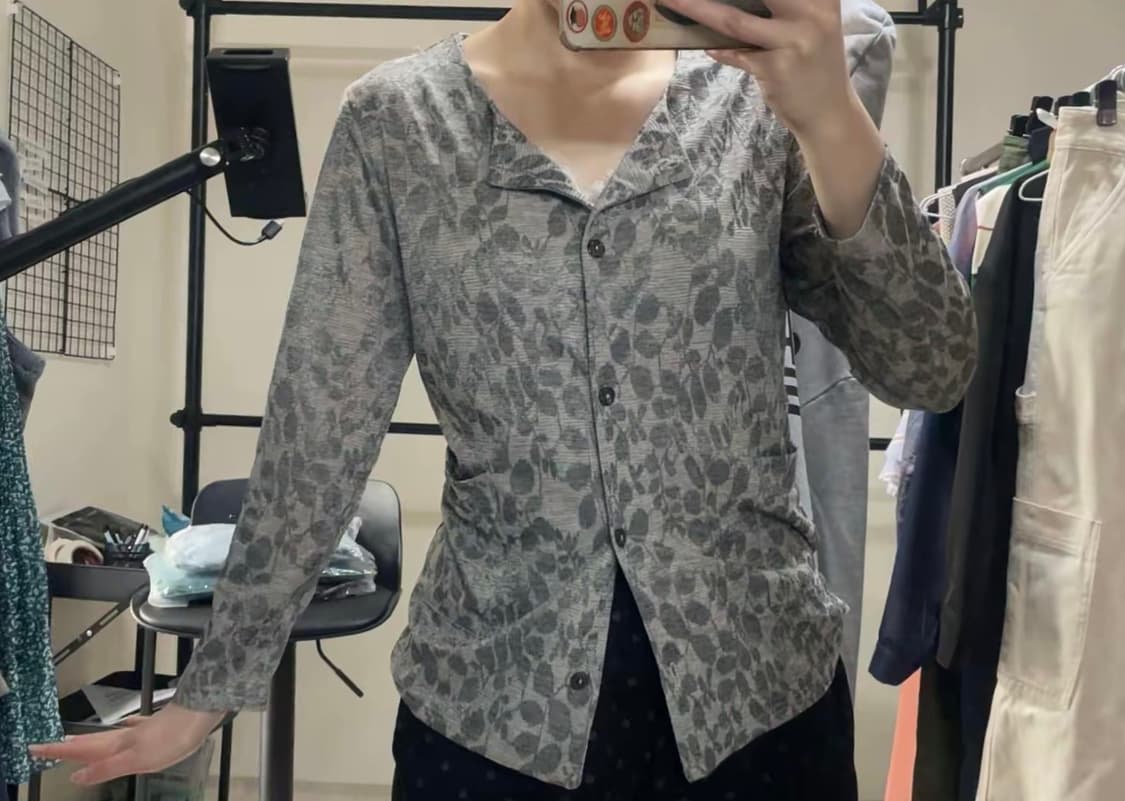 vinteちきゅ. 착샷o 여름 가디건 잎 무늬  7부 소매 모리걸 ꕤ*. 상품이미지2