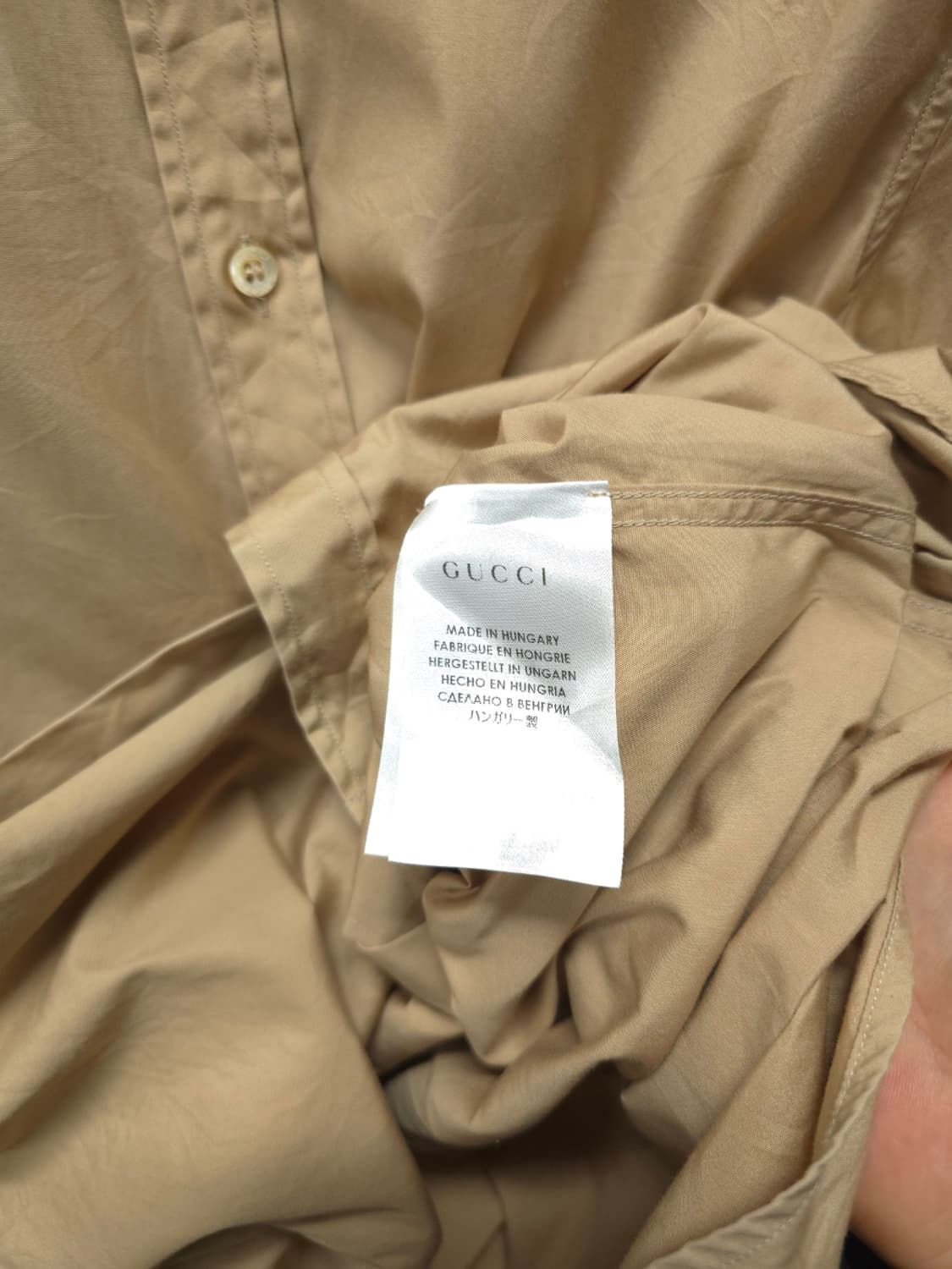 [희귀] 구찌 남여공용 스태프 유니폼 코튼 셔츠 (베이지, 37사이즈) 상품이미지10