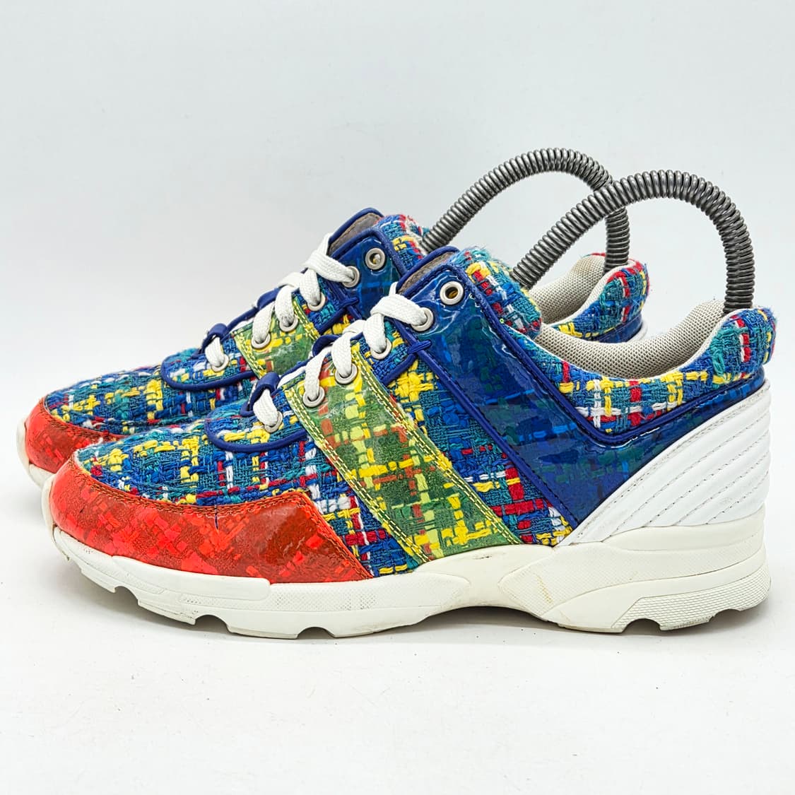  샤넬 우먼스 CC로고 트위드 트레이너 스니커즈 멀티 (36 1/2)  상품이미지1