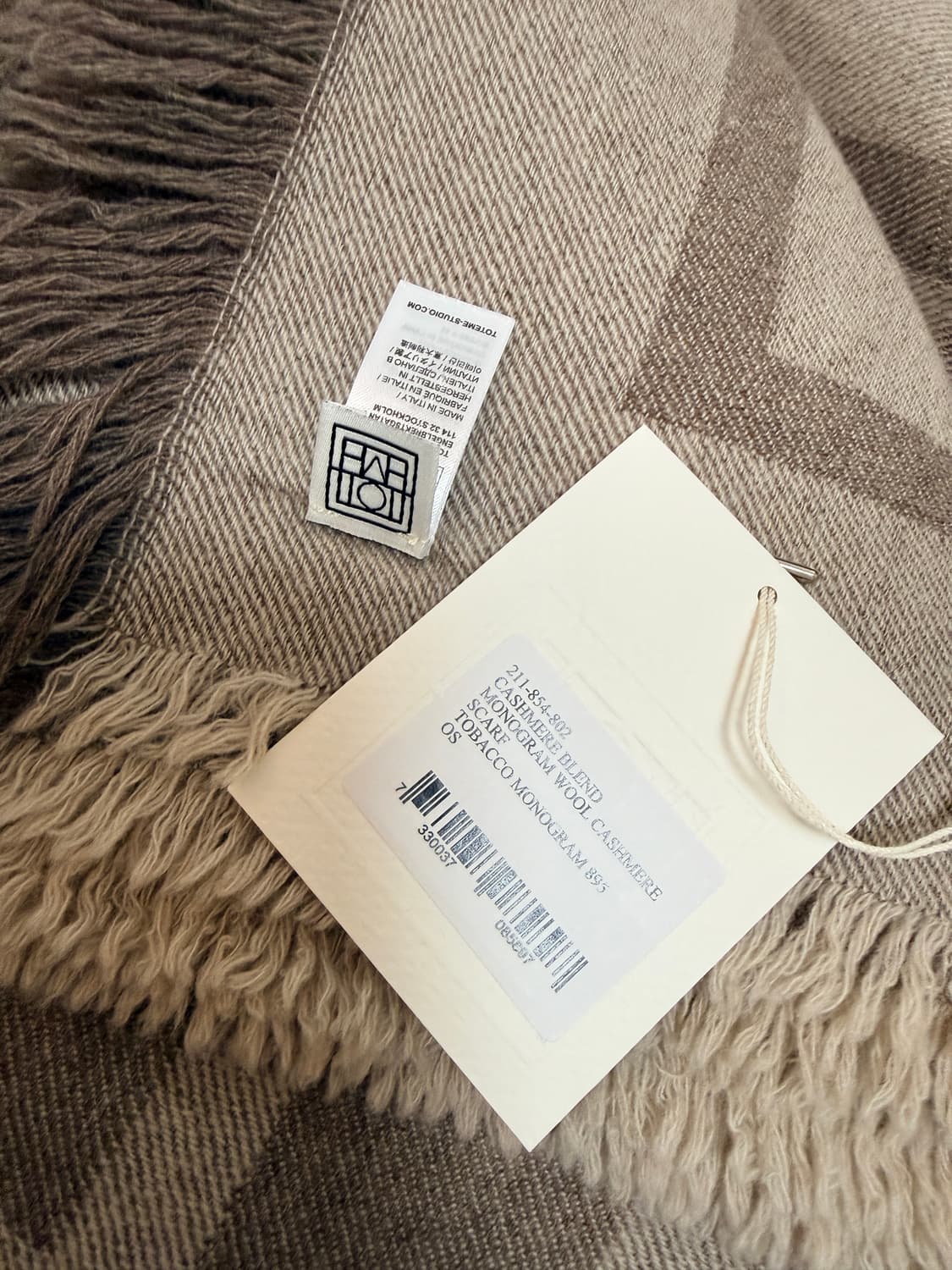 토템 모노그램 울 캐시미어 스카프 베이지 상품이미지5