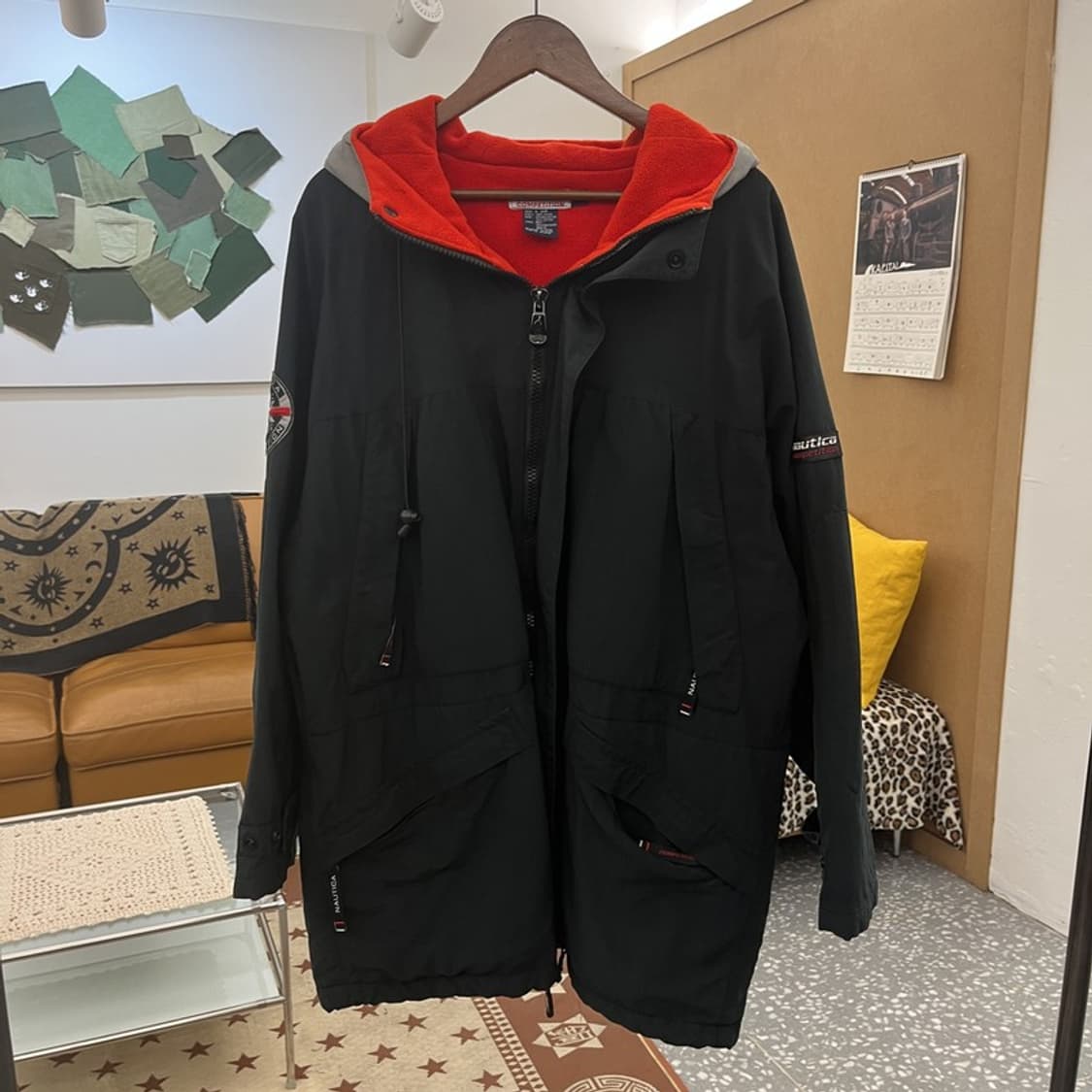 노티카 올드스쿨 레트로 캐주얼 오버핏 기모 바람막이 L C10344 상품이미지3