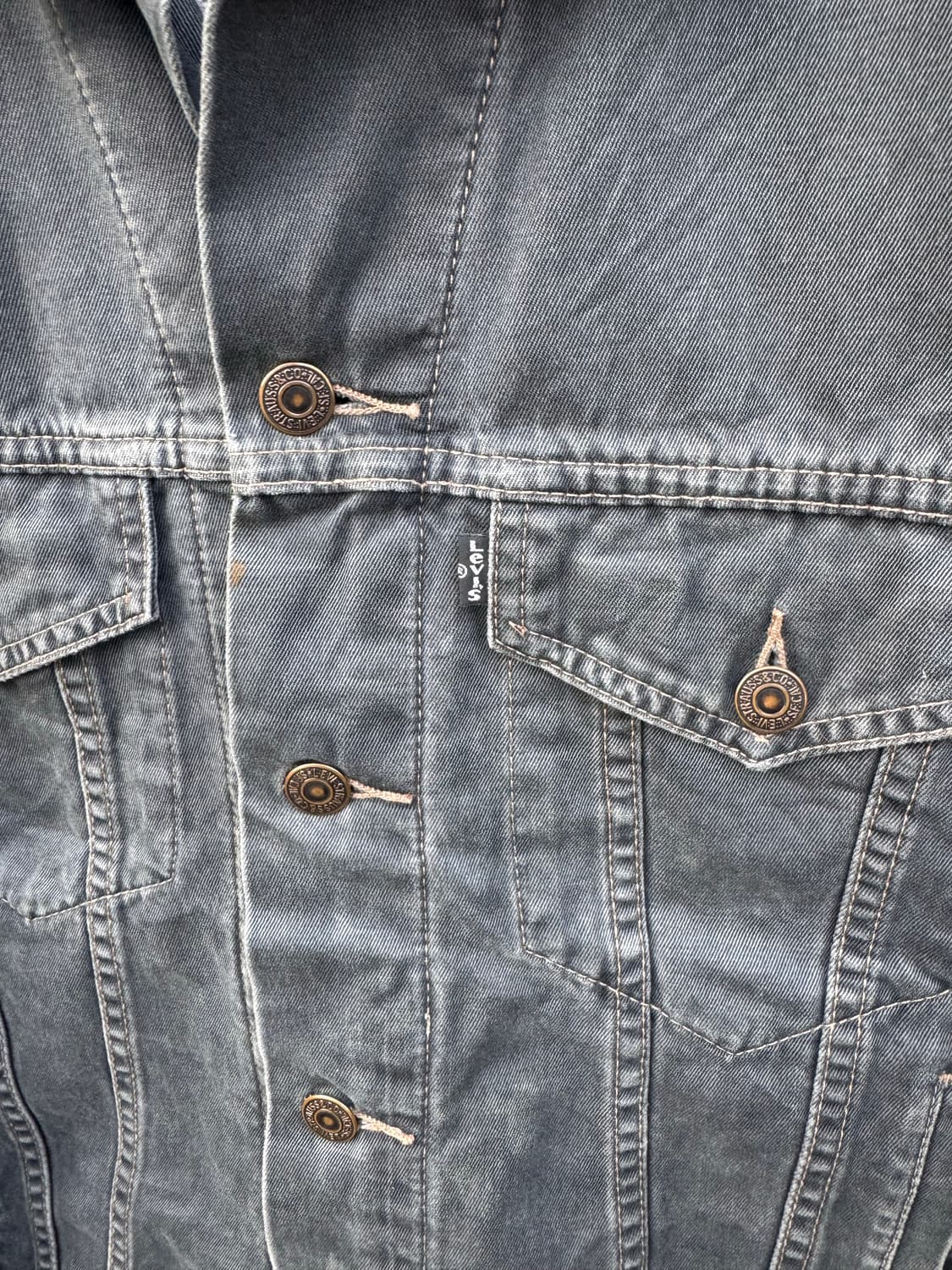 90s 리바이스 빈티지 블랙탭 블랑켓 안감 블랙 코튼 트러커 자켓 상품이미지5