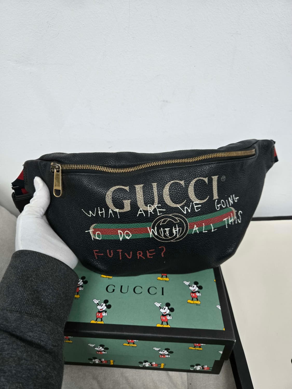 [보증서 정품] 구찌 띠로고 벨트백 상품이미지5