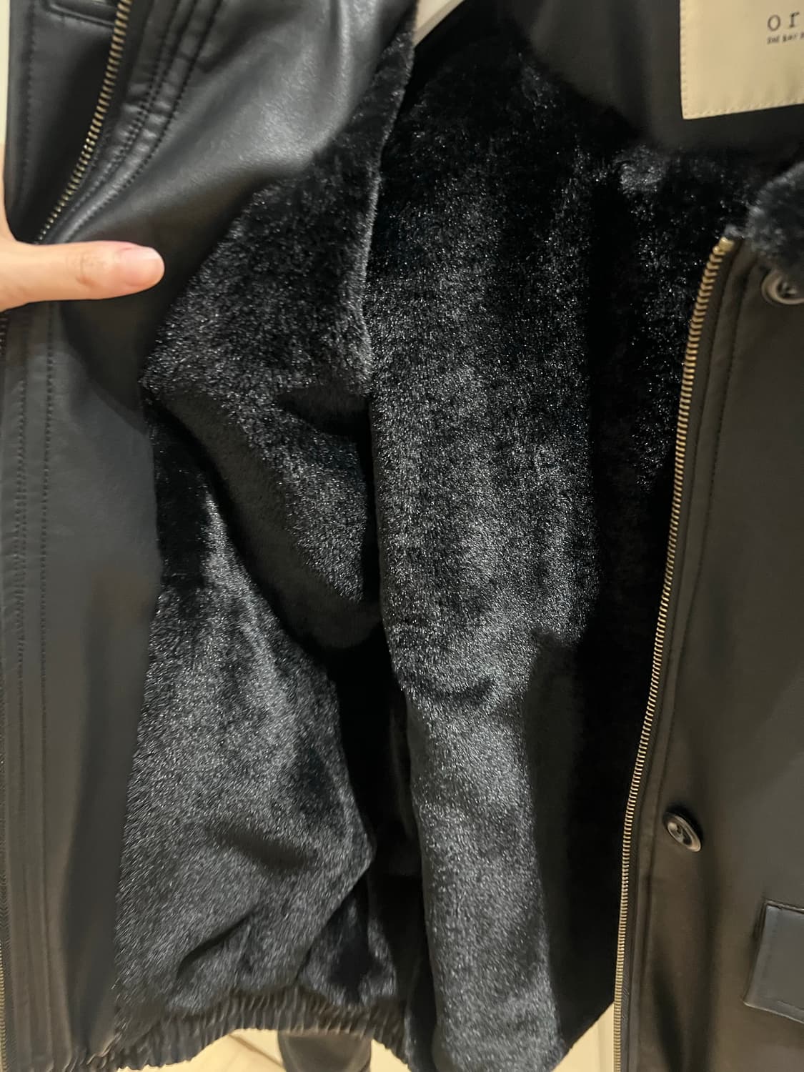 Oro 언샘블 퍼 블루종 무스탕 블랙 M 상품이미지3