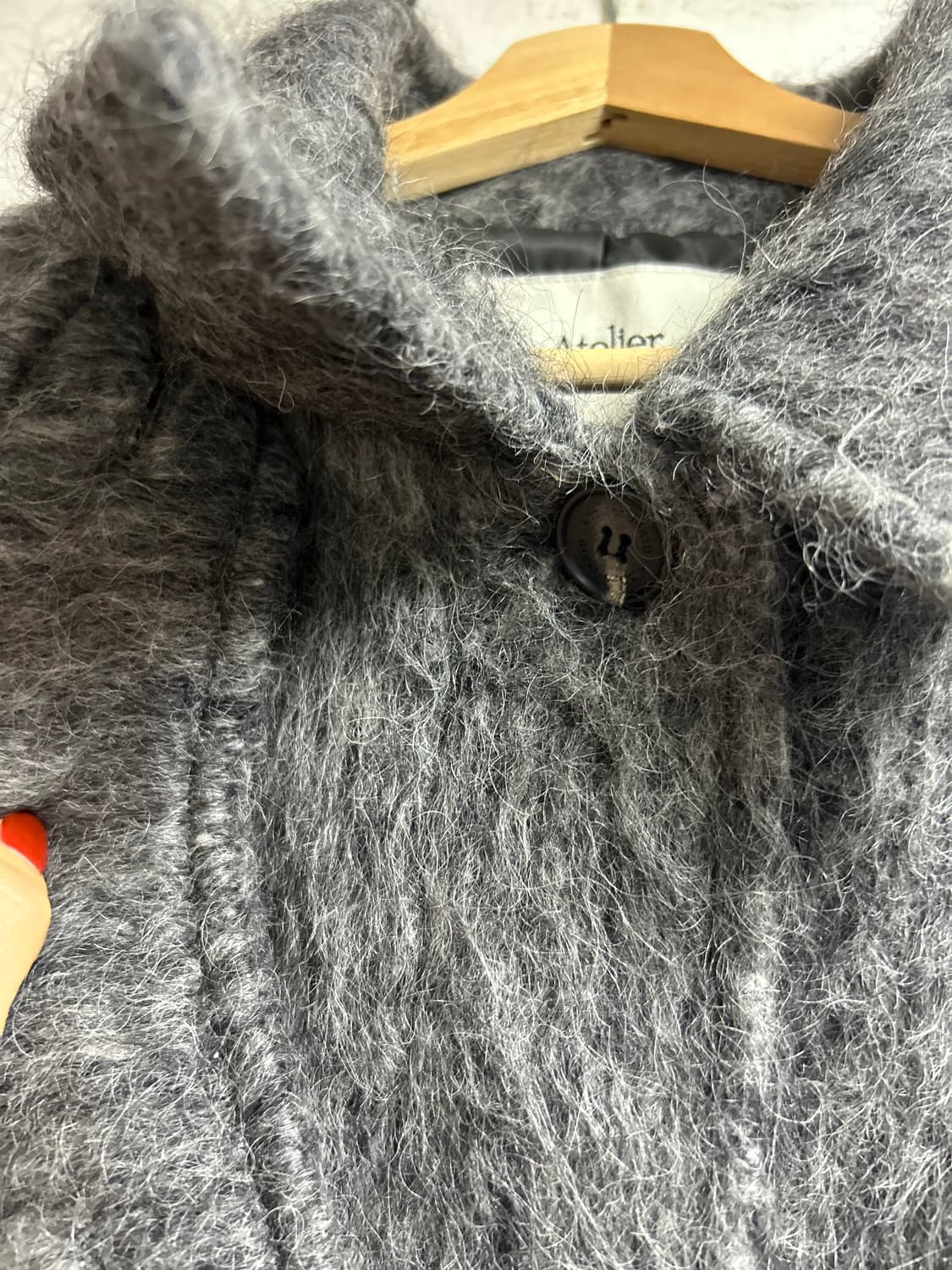 Atelier Nain 모헤어 울 벨트 하프 코트 상품이미지8