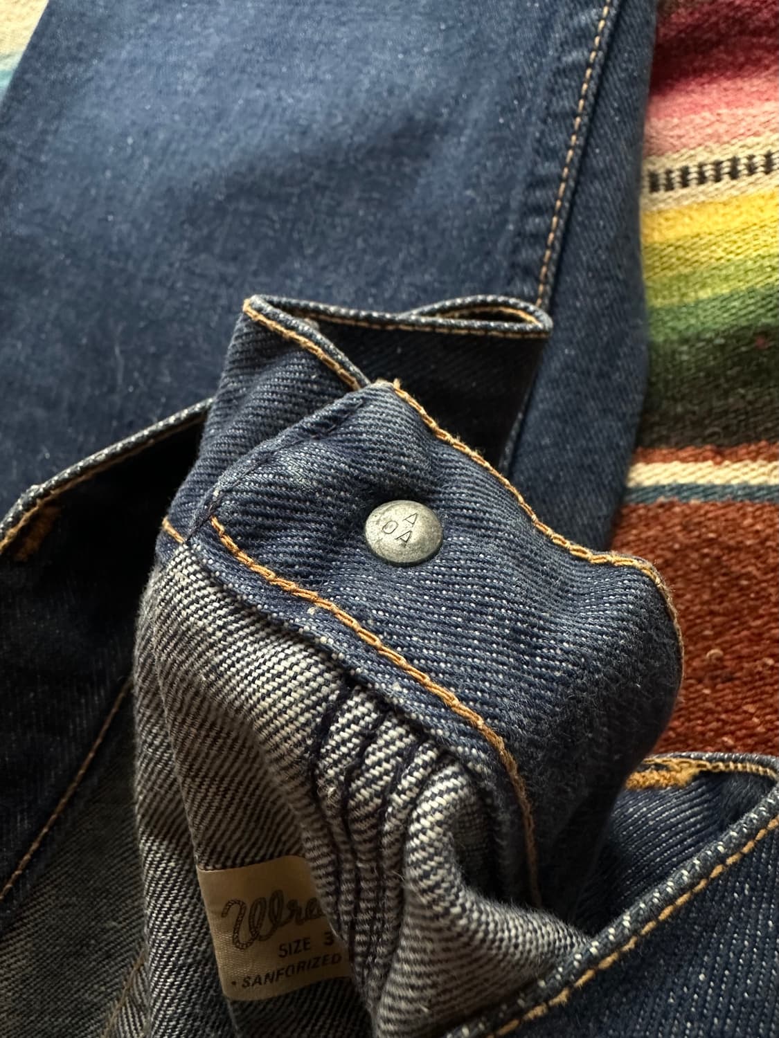 70s USA 빈티지 랭글러 13MWZ 셀비지 데님 팬츠 상품이미지10