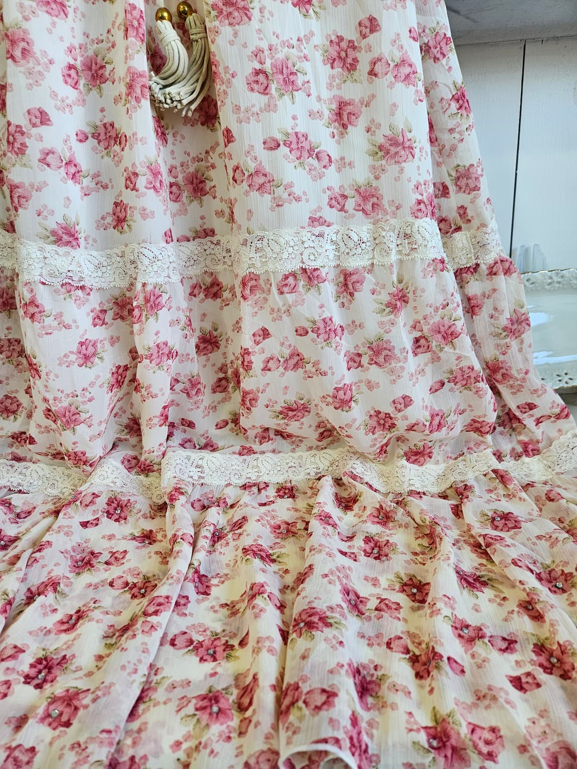 쉐비플라워 레이스 롱 원피스 상품이미지4