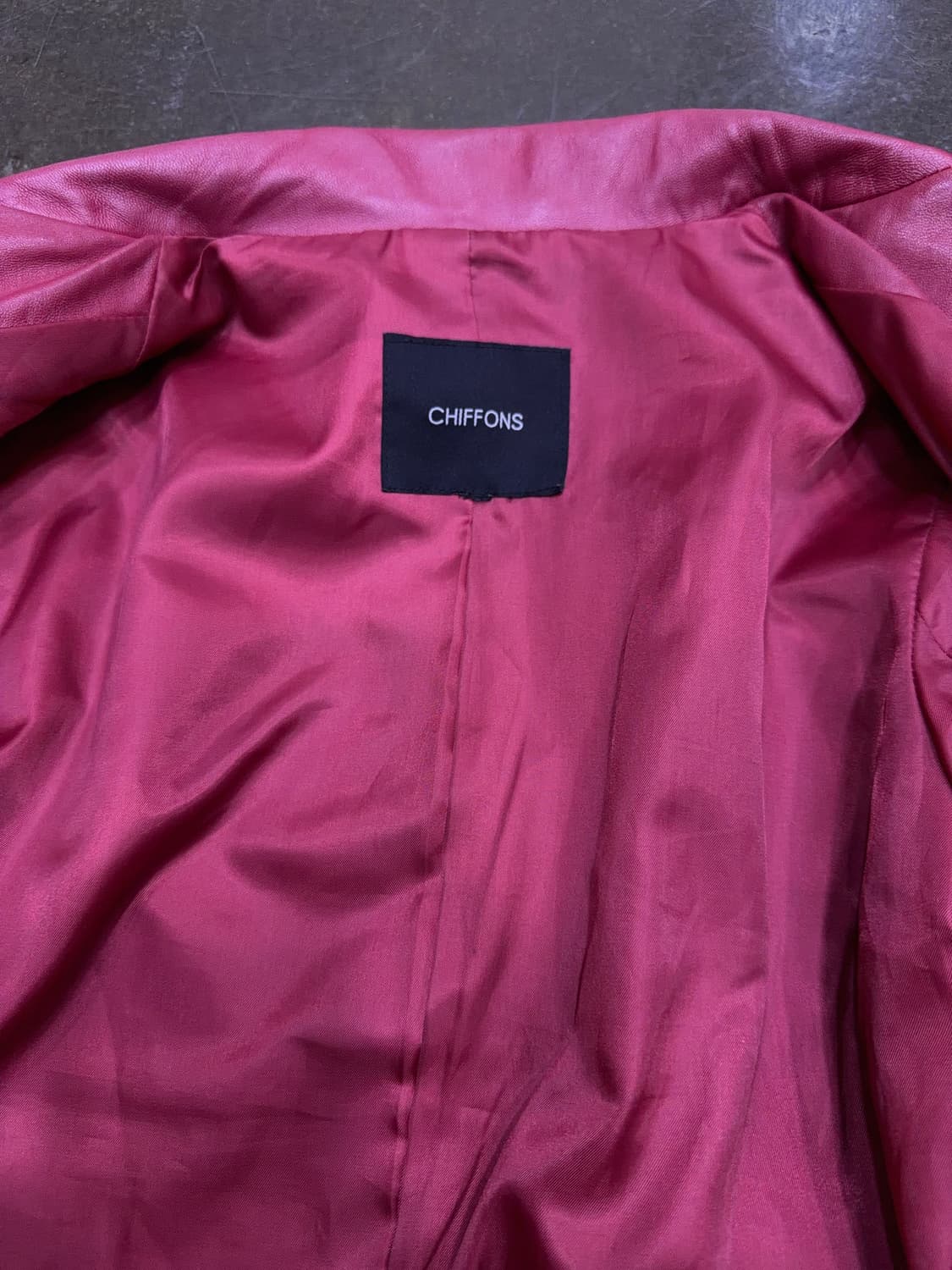 CHIFFONS 인디언 핑크 양가죽 싱글 원버튼 레더자켓 55 상품이미지9