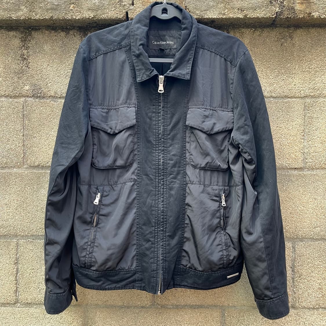 [L] 캘빈클라인 진스 투포켓 믹스패널 자켓 (100~105] 상품이미지1