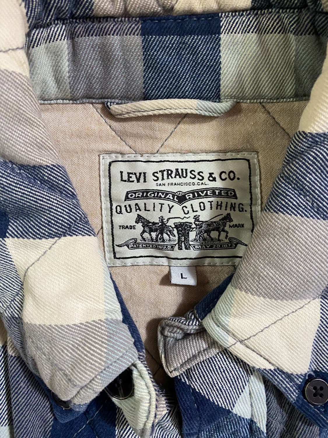 리바이스 남성 퀼팅 체크 워크웨어 셔츠형자켓L (100) 상품이미지2