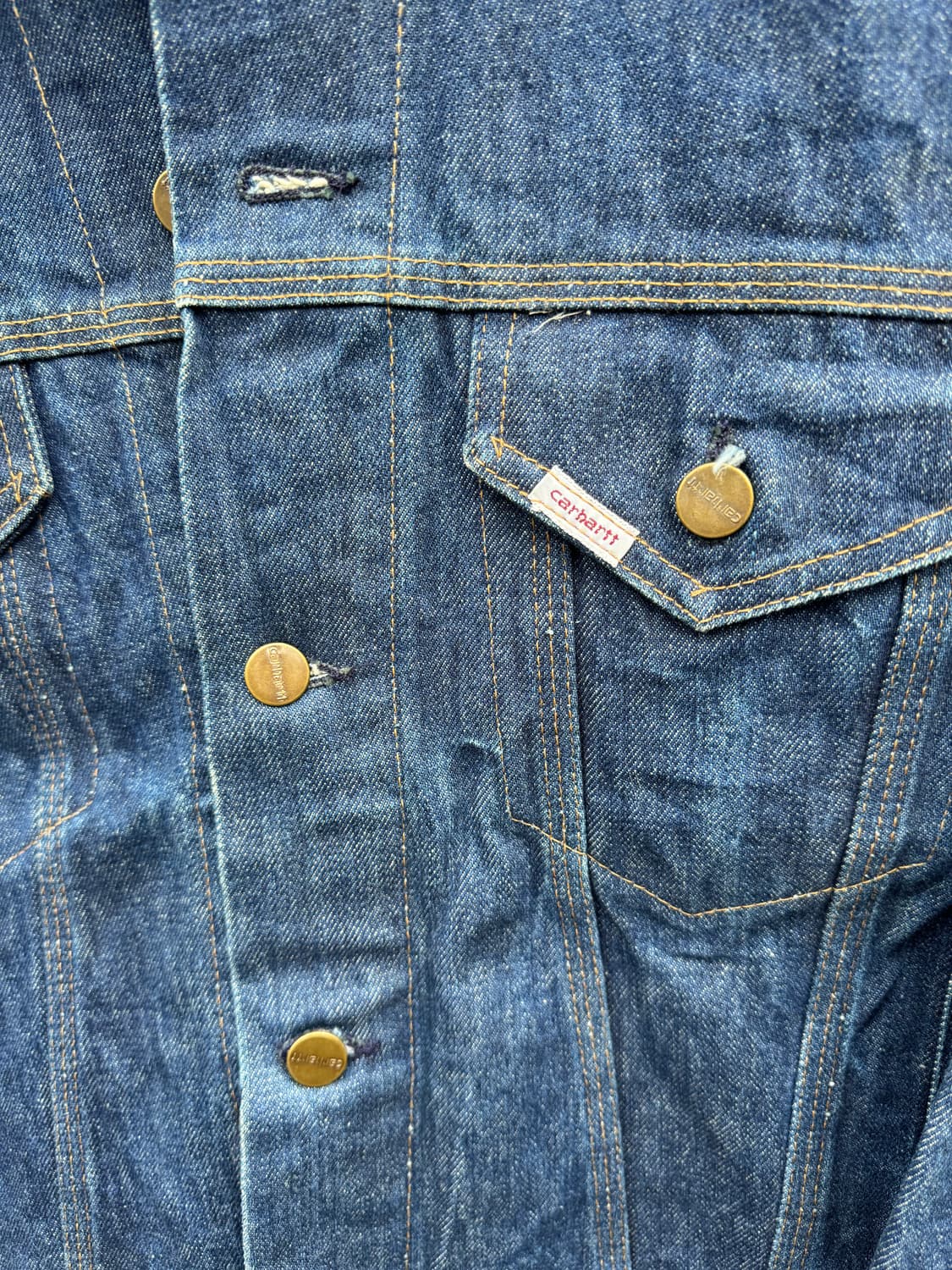 80s 칼하트 빈티지 ju108 인디고 워크 데님 트러커 자켓 상품이미지5