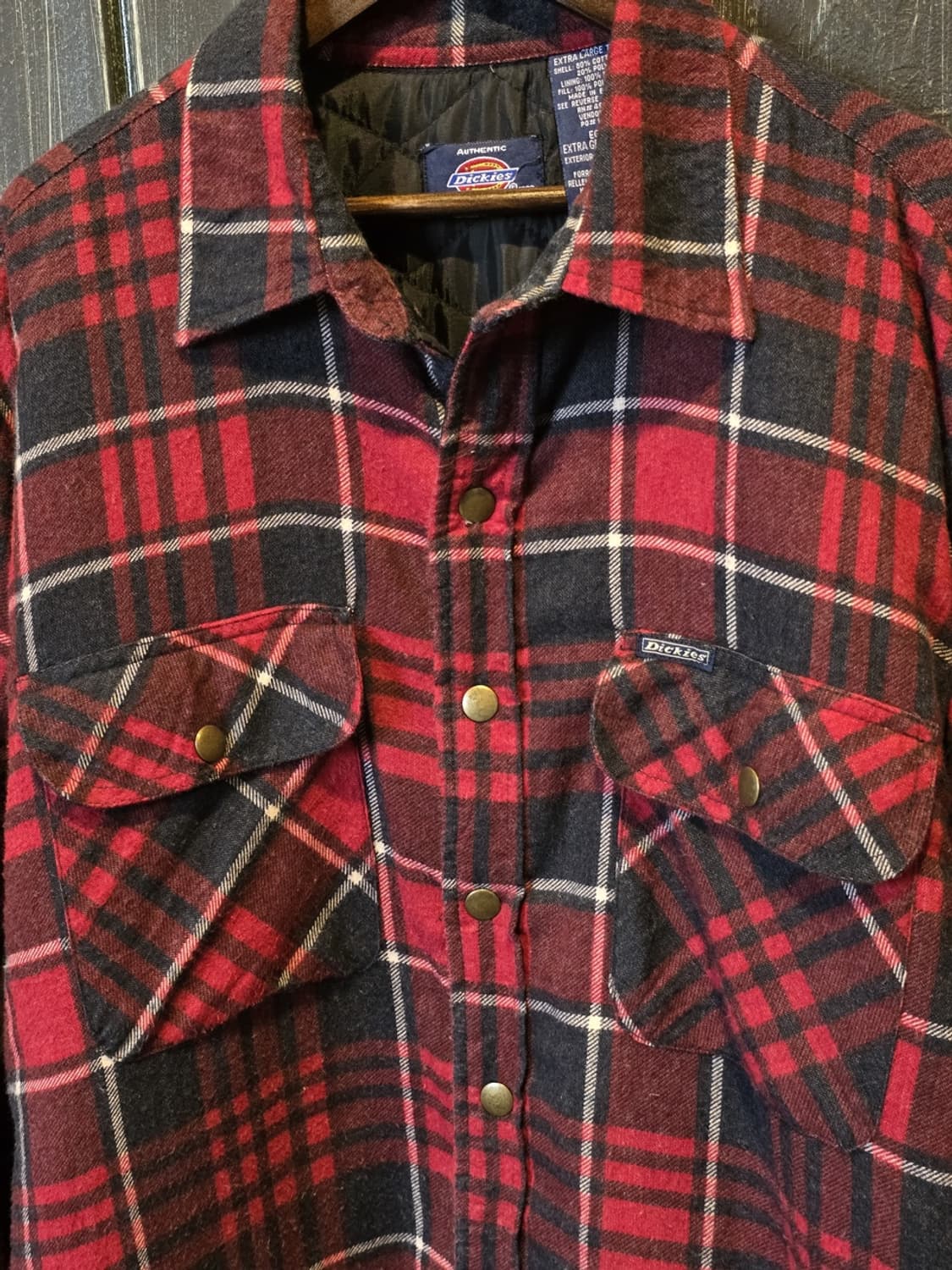 90s Dickies Plaid Flannel Shirt Jacket 상품이미지2