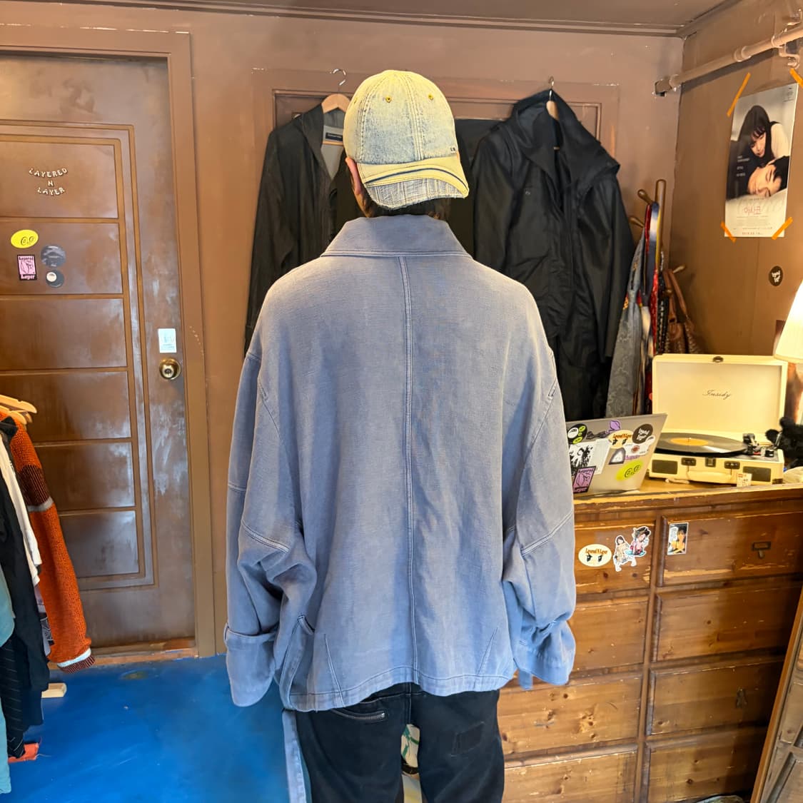 나아나나 오버실루엣 벨티드 린넨 집업 자켓 상품이미지3