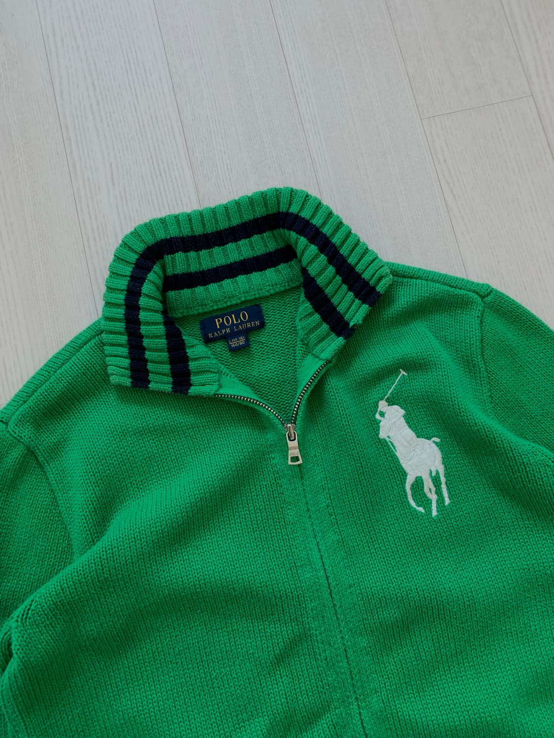 폴로 랄프로렌 빅포니로고 그린 니트 집업 상품이미지5