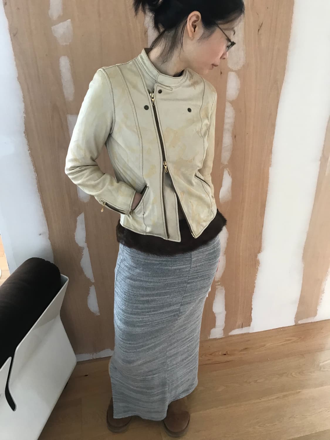 vintage painting leather jacket 상품이미지2