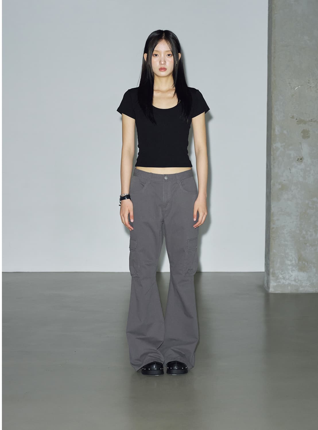 M)헬레네파리스 피그먼트 부츠컷 카고팬츠 스모크 그레이 상품이미지1