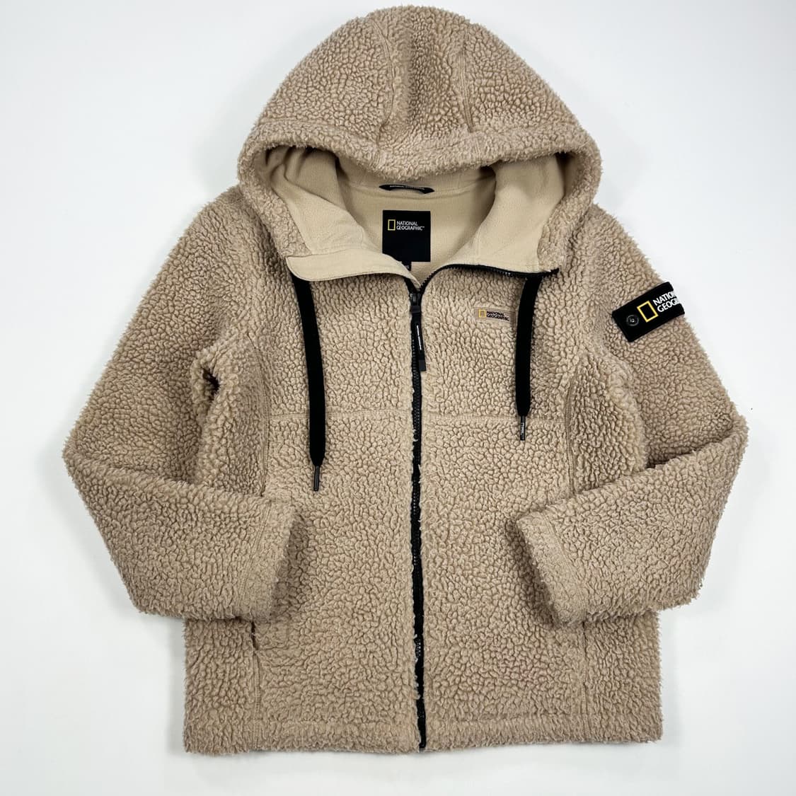 내셔널지오그래픽 와펜 베이지 후리스 후드집업 (XS 여성추천) 상품이미지2