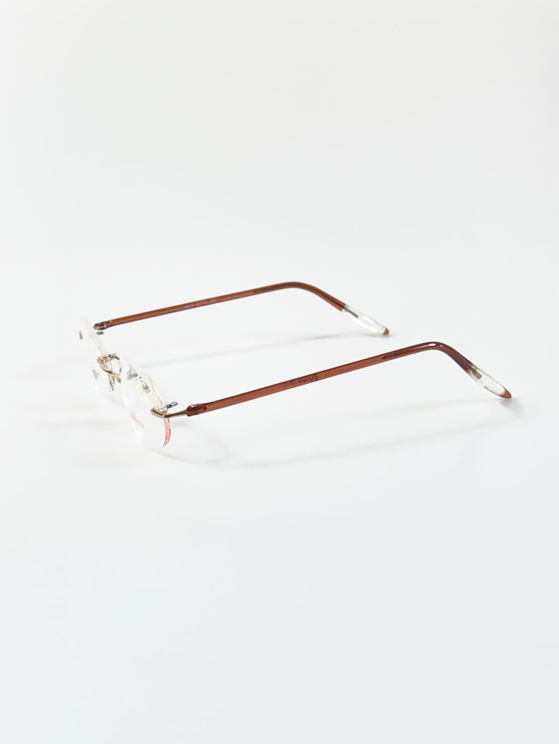 90s GIOGIO AMINA 무테 오벌 프레임 빈티지 안경 상품이미지3