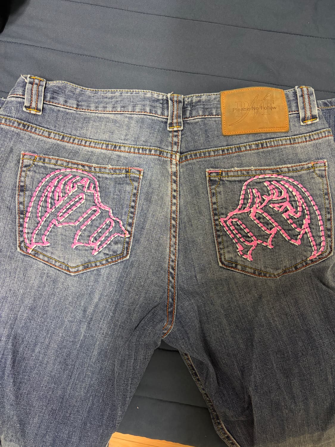 플리즈노팔로우 엔젤로고 스티치 데님 3사이즈 상품이미지2